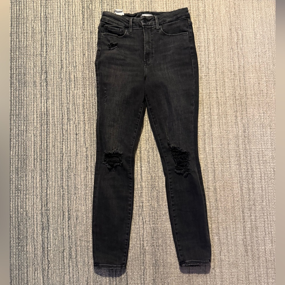 Good American Stretchy, Distressed Skinny Jeans - Size 6